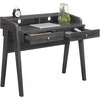 image:imageConvenience Concepts Newport Deluxe 2 Drawer Desk with Shelf IvoryWeathered Gray