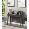 image:imageConvenience Concepts Newport Deluxe 2 Drawer Desk with Shelf IvoryWeathered Gray