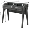 image:imageConvenience Concepts Newport Deluxe 2 Drawer Desk with Shelf IvoryWeathered Gray