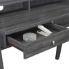 image:imageConvenience Concepts Newport Deluxe 2 Drawer Desk with Shelf IvoryWeathered Gray