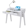image:imageConvenience Concepts Newport Deluxe 2 Drawer Desk with Shelf IvoryWhite
