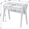 image:imageConvenience Concepts Newport Deluxe 2 Drawer Desk with Shelf IvoryWhite