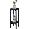 image:imageConvenience Concepts Newport Deluxe 2 Tier Plant Stand 1475  Modern Industrial Plant or Vase Display Stand for Living Room Office Den Hallway Faux CementBlackBlack