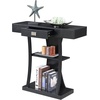 image:imageConvenience Concepts Newport Harri Console Table 36  Modern Sofa Table with Storage Shelves One Drawer Narrow Entryway Hall Table for Living Room BarnwoodBlackBlack