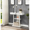 image:imageConvenience Concepts Newport Harri Console Table 36  Modern Sofa Table with Storage Shelves One Drawer Narrow Entryway Hall Table for Living Room BarnwoodBlackWhite Faux MarbleWhite Base