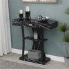 image:imageConvenience Concepts Newport Harri Console Table 36  Modern Sofa Table with Storage Shelves One Drawer Narrow Entryway Hall Table for Living Room BarnwoodBlackBlack Faux Marble