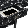 image:imageConvenience Concepts Newport Harri Console Table 36  Modern Sofa Table with Storage Shelves One Drawer Narrow Entryway Hall Table for Living Room BarnwoodBlackBlack Faux Marble
