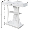 image:imageConvenience Concepts Newport Harri Console Table 36  Modern Sofa Table with Storage Shelves One Drawer Narrow Entryway Hall Table for Living Room BarnwoodBlackWhite Faux MarbleWhite Base