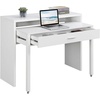 image:imageConvenience Concepts Newport JB ConsoleSliding Desk with Drawer and Riser WhiteWhite
