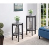 image:imageConvenience Concepts Newport Medium Plant Stand BlackFaux Cement  Weathered Gray