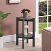 image:imageConvenience Concepts Newport Medium Plant Stand BlackFaux Cement  Weathered Gray