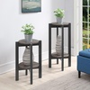 image:imageConvenience Concepts Newport Medium Plant Stand BlackFaux Cement  Weathered Gray
