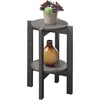 image:imageConvenience Concepts Newport Medium Plant Stand BlackFaux Cement  Weathered Gray