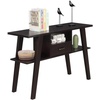 image:imageConvenience Concepts Newport Mike W Console Table with Drawer Weathered GrayEspresso
