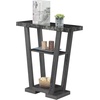 image:imageConvenience Concepts Newport V Console Table 315  Modern Sofa Table with Storage Shelves Narrow Entryway Hall Table for Living Room Display Accent Table Weathered GrayFaux Black MarbleWeathered Gray