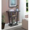 image:imageConvenience Concepts Newport V Console Table 315  Modern Sofa Table with Storage Shelves Narrow Entryway Hall Table for Living Room Display Accent Table Weathered GrayWeathered Gray