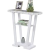 image:imageConvenience Concepts Newport V Console Table 315  Modern Sofa Table with Storage Shelves Narrow Entryway Hall Table for Living Room Display Accent Table Weathered GrayFaux White MarbleWhite