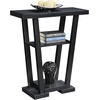 image:imageConvenience Concepts Newport V Console Table 315  Modern Sofa Table with Storage Shelves Narrow Entryway Hall Table for Living Room Display Accent Table Weathered GrayBlack