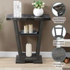 image:imageConvenience Concepts Newport V Console Table 315  Modern Sofa Table with Storage Shelves Narrow Entryway Hall Table for Living Room Display Accent Table Weathered GrayFaux Black MarbleWeathered Gray