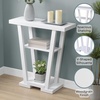 image:imageConvenience Concepts Newport V Console Table 315  Modern Sofa Table with Storage Shelves Narrow Entryway Hall Table for Living Room Display Accent Table Weathered GrayWhite