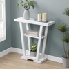 image:imageConvenience Concepts Newport V Console Table 315  Modern Sofa Table with Storage Shelves Narrow Entryway Hall Table for Living Room Display Accent Table Weathered GrayWhite