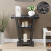 image:imageConvenience Concepts Newport V Console Table 315  Modern Sofa Table with Storage Shelves Narrow Entryway Hall Table for Living Room Display Accent Table Weathered GrayFaux Black MarbleWeathered Gray