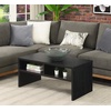 image:imageConvenience Concepts Northfield Admiral Deluxe Coffee Table with Shelves R40567 White Faux MarbleBlack