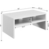 image:imageConvenience Concepts Northfield Admiral Deluxe Coffee Table with Shelves R40567 White Faux MarbleWhite