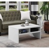 image:imageConvenience Concepts Northfield Admiral Deluxe Coffee Table with Shelves R40567 White Faux MarbleWhite