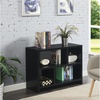 image:imageConvenience Concepts Northfield Console Bookcase 38  3 Tier Minimalist Living Room Bookshelf Contemporary Console Entryway Hall Table Foyer Display Table White Faux MarbleBlack