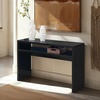image:imageConvenience Concepts Northfield Deluxe Console Hall Table 48  Modern Minimalist Narrow Sofa Display Accent With Storage Shelf for Contemporary Living Room Entryway or Hallway BlackBlack