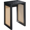 image:imageConvenience Concepts Northfield Weave End Table 1575  Rattan Boho Side Table for The Living Room Family Room Wicker End Table BlackBeige Barley
