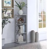 image:imageConvenience Concepts Omega 3 Tier Corner Bookcase WhiteGrey