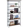 image:imageConvenience Concepts Omega 5 Tier Bookcase GrayDriftwood ShelvesWhite Frame