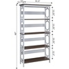 image:imageConvenience Concepts Omega 5 Tier Bookcase GrayDriftwood ShelvesWhite Frame