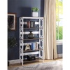 image:imageConvenience Concepts Omega 5 Tier Bookcase GrayDriftwood ShelvesWhite Frame