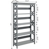 image:imageConvenience Concepts Omega 5 Tier Bookcase GrayGrey