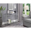 image:imageConvenience Concepts Omega Chrome Console Table 42  Contemporary Modern Sofa Table with Storage Shelf Narrow Entryway Hall Table for Living Room Bedroom Bathroom GlassChrome