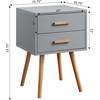 image:imageConvenience Concepts Oslo 2 Drawer End Table 1575  MidCentury Modern Minimalist Side Table with Storage Drawers for Living Room Family Room Bedroom GrayNaturalGrey