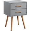 image:imageConvenience Concepts Oslo 2 Drawer End Table 1575  MidCentury Modern Minimalist Side Table with Storage Drawers for Living Room Family Room Bedroom GrayNaturalGrey