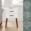 image:imageConvenience Concepts Oslo 2 Drawer End Table 1575  MidCentury Modern Minimalist Side Table with Storage Drawers for Living Room Family Room Bedroom GrayNaturalWhiteEspresso