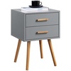 image:imageConvenience Concepts Oslo 2 Drawer End Table 1575  MidCentury Modern Minimalist Side Table with Storage Drawers for Living Room Family Room Bedroom GrayNaturalGrey