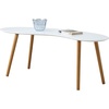 image:imageConvenience Concepts Oslo Bean Coffee Table 4725  MidCentury Modern Minimalist IrregularShaped Abstract Living Room Table WhiteNatural