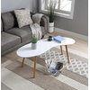 image:imageConvenience Concepts Oslo Bean Coffee Table 4725  MidCentury Modern Minimalist IrregularShaped Abstract Living Room Table WhiteNatural