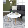 image:imageConvenience Concepts Oslo Round Coffee Table  MidCentury Modern Minimalist Design Glossy White Top Solid Wood Legs Easy 2Step Assembly WhiteGlossy White