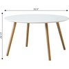image:imageConvenience Concepts Oslo Round Coffee Table  MidCentury Modern Minimalist Design Glossy White Top Solid Wood Legs Easy 2Step Assembly WhiteGlossy White