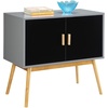 image:imageConvenience Concepts Oslo Storage Console White  WoodgrainGrayBlack