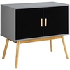 image:imageConvenience Concepts Oslo Storage Console White  WoodgrainGrayBlack
