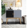 image:imageConvenience Concepts Oslo Storage Console White  WoodgrainGrayBlack