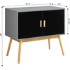 image:imageConvenience Concepts Oslo Storage Console White  WoodgrainGrayBlack